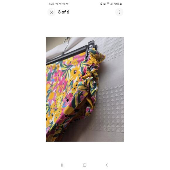 ANNE COLE XXL High Waist Bikini Swim Bottoms Sunshine Floral Beach 3 Way 6474 - Picture 4 of 5